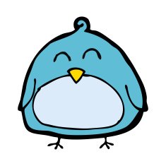 funny cartoon bird N131