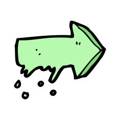 cartoon slimy pointing arrow symbol N8