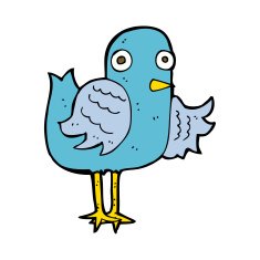 cartoon bird waving wing N8