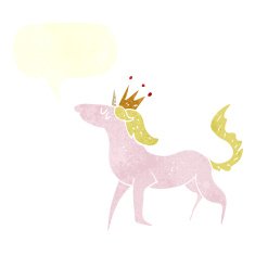 cartoon unicorn with speech bubble N47