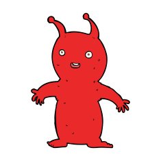 cartoon happy little alien N8