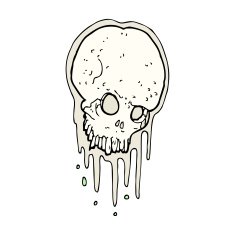 cartoon scary skull N19