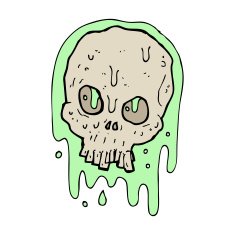 cartoon slimy skull N7