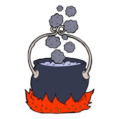 cartoon witch's cauldron N7