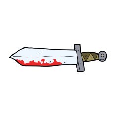 cartoon bloody sword N19