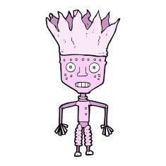 funny cartoon robot wearing crown N4