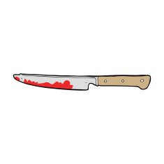 cartoon bloody kitchen knife N6