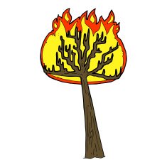 cartoon burning tree N33