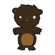 cartoon happy little black bear N8