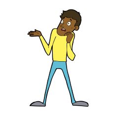 cartoon nervous man N113