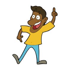 cartoon man with great idea N30