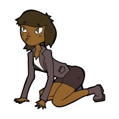 cartoon woman on hands and knees N7