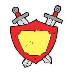 cartoon shield and swords N8