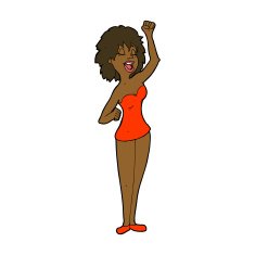 cartoon dancing woman N38