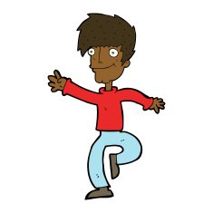 cartoon happy man dancing N27
