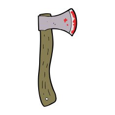 cartoon bloody axe N20