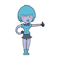 cartoon vampire girl giving thumbs up sign N14