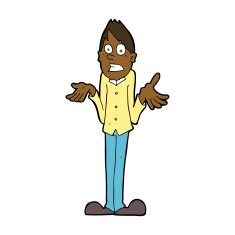 Cartoon Man Shrugging Shoulders N53