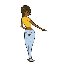 cartoon pretty girl in jeans and tee N8