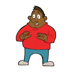 cartoon excited overweight man N8