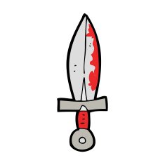 cartoon bloody sword N20