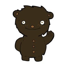 cartoon waving black bear N38