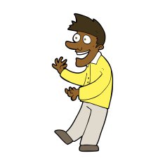 cartoon excited man N78