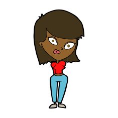 cartoon confused woman N89