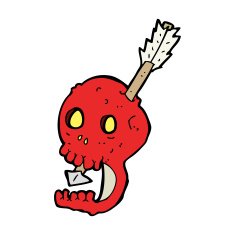 funny cartoon skull and arrow N8