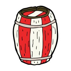cartoon painted barrel N8