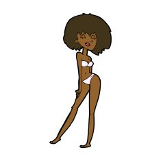 cartoon woman in bikini N39