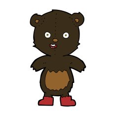 cartoon happy teddy bear in boots N7
