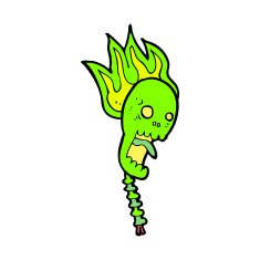 spooky cartoon skull N11