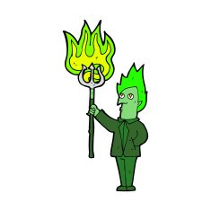 Cartoon Devil With Pitchfork N21