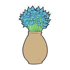 cartoon vase of flowers N8