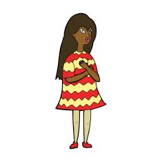 cartoon surprised girl N15