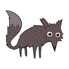 funny cartoon little wolf N4