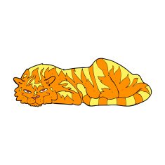 cartoon resting tiger N8