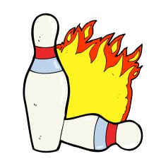 cartoon ten pin bowling sign N4