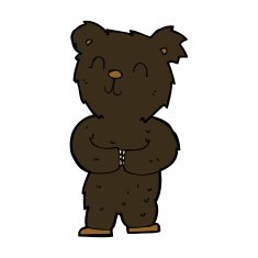 cartoon happy little black bear N9