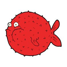 Cartoon Puffer Fish N18
