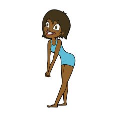 cartoon excited woman N95