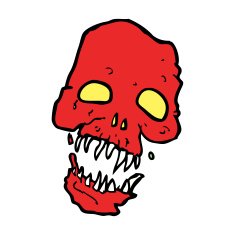cartoon scary skull N20