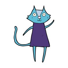 cute cartoon black cat waving N6