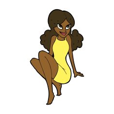 cartoon attractive woman posing N7