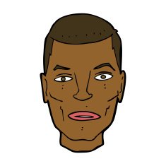 cartoon serious male face N7