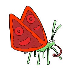 cartoon funny butterfly N11