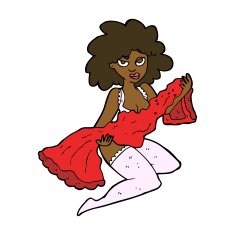cartoon woman changing N8