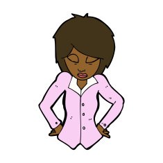 cartoon woman with hands on hips N153