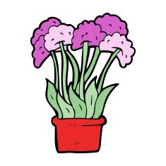 cartoon flowers in pot N16